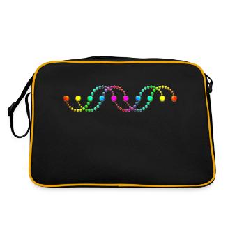 DNA helix crop circle serpent rainbow frequency - Retro Bag - black/gold - Back