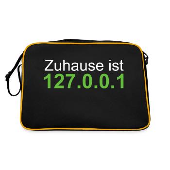 Localhost 127.0.0.1 Zuhause - Retro Tasche - Schwarz/Gold - Hinten
