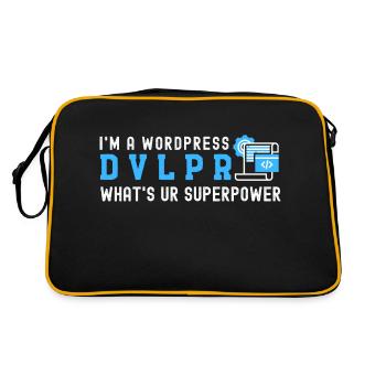 I'm a WordPress DEVELOPER What's Your Superpower - Retro Bag - black/gold - Back