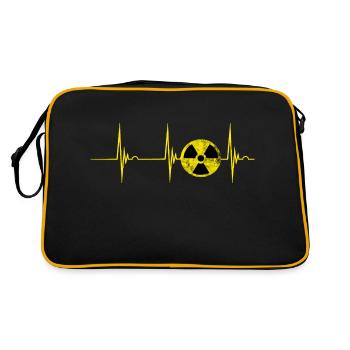 Radiologie Herzschlag EKG Puls Nuklear Röntgenstra - Retro Tasche - Schwarz/Gold - Hinten