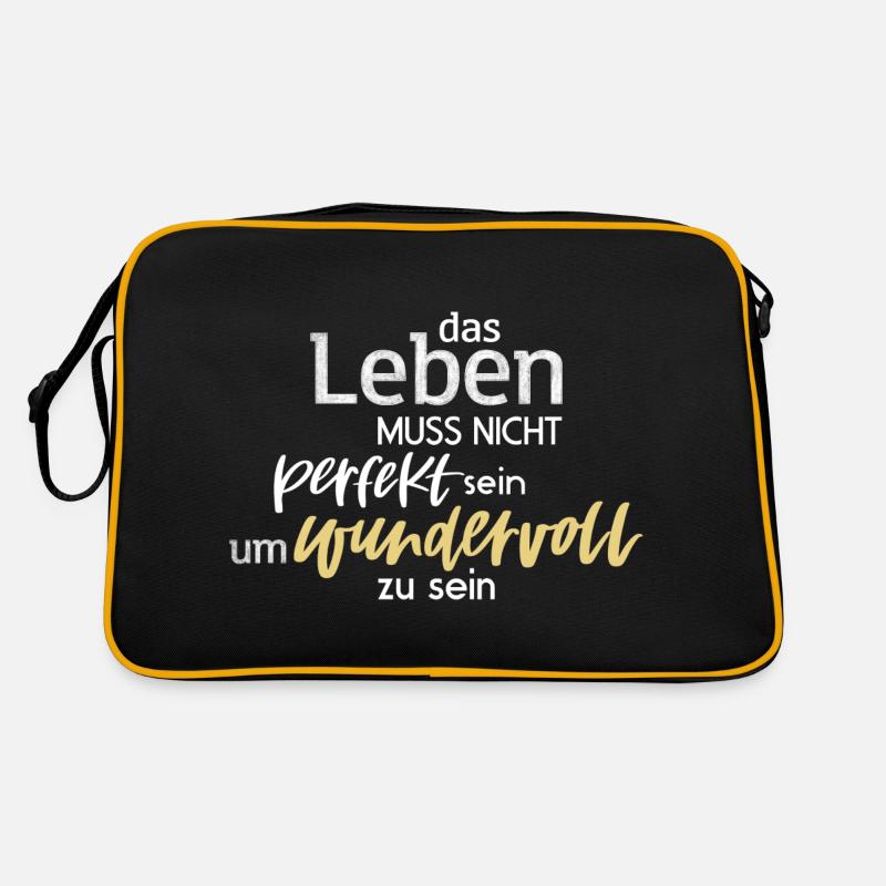 Das Leben muss nicht perfekt sein Retro Tasche