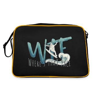 WTF Acronym Where's That Face Wave Surfer Slang - Retro Bag - black/gold - Back