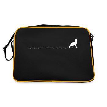 Wolf | Wild, Wilderness, Nature Conservation, Climate Change - Retro Bag - black/gold - Back