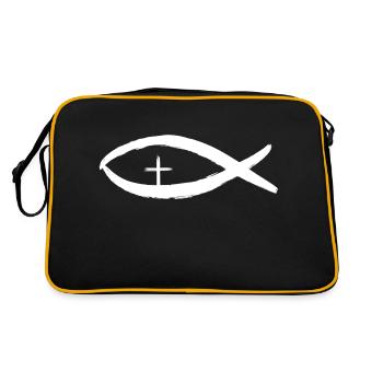 Don de foi Croix du poisson chrétien - Sac Retro - noir/or - Dos