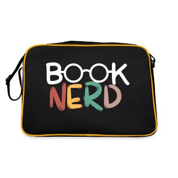 Book nerd - Retro Tasche - Schwarz/Gold - Hinten