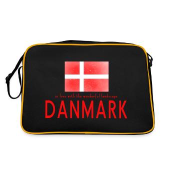 Danmark Dänemark - Retro Tasche - Schwarz/Gold - Hinten