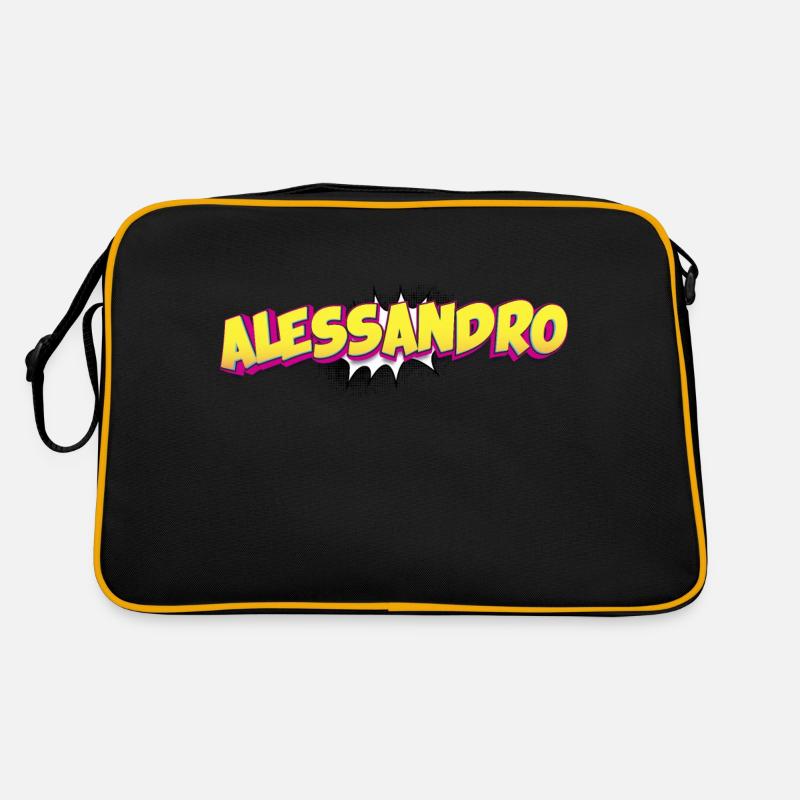 Alessandro Custom Name Comic Book Style Pop Art, Retro Bag