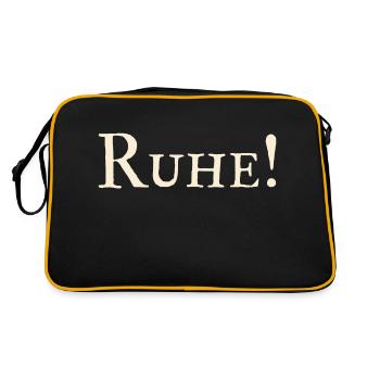 Ruhe ! - Retro Tasche - Schwarz/Gold - Hinten