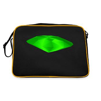 Grüner Edelstein - Retro Tasche - Schwarz/Gold - Hinten