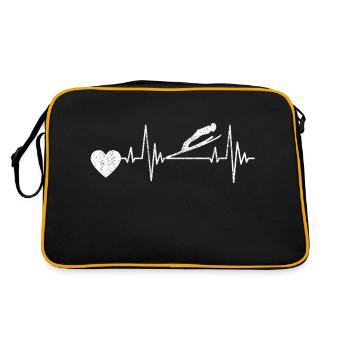 Ski Jumper Ski Ski Flying Ski Jumping Winter Sports - Retro Bag - black/gold - Back