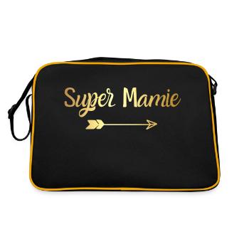 Super Golden Granny - Oma Geschenk - Retro Tasche - Schwarz/Gold - Hinten