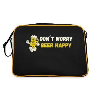 Don´t worry Beer happy - Retro Tasche - Schwarz/Gold - Hinten