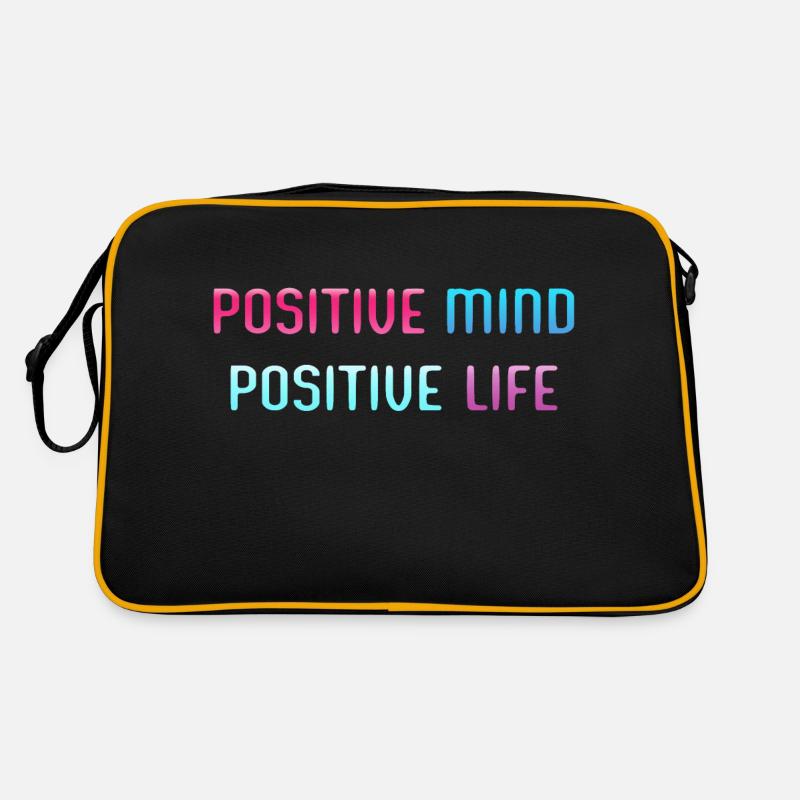 POSITIF, VIE POSITIVE - Sac Retro - noir/or