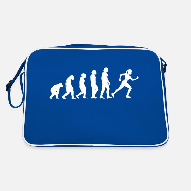 Evolution Running Läuferin Ausdauer Entwicklung Retro Tasche