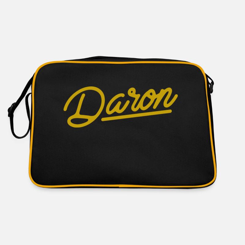 Daron (en or) - calligraphie - Sac Retro - noir/or