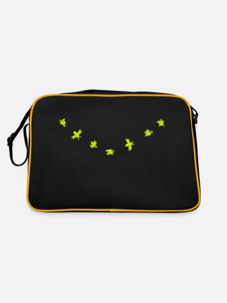 Birdies - Retro Tasche - Schwarz/Gold - Hinten