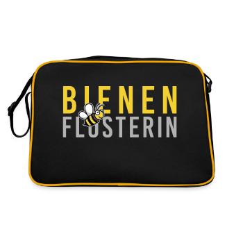 Bienenflüsterin Biene Imkerin bee Bienenkönigin - Retro Tasche - Schwarz/Gold - Hinten