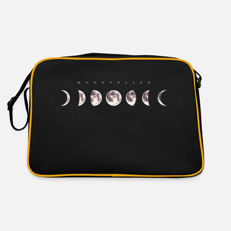 Mondphasen inverted - Mond Himmel Kunst Retro Tasche