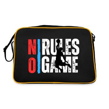 Basketball - no rules - no game - Retro Tasche - Schwarz/Gold - Hinten