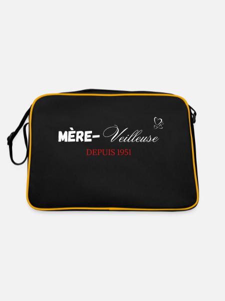 Mère veilleuse depuis 1951 - Sac Retro - noir/or - Dos