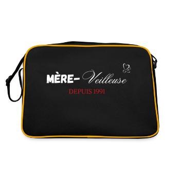 Mère veilleuse depuis 1991 - Sac Retro - noir/or - Dos