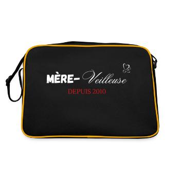 Mère veilleuse depuis 2010 - Sac Retro - noir/or - Dos
