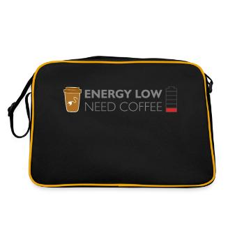 low energy need coffee - Retro Tasche - Schwarz/Gold - Hinten