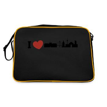 Mannheim Monnem Mannheimat - Retro Tasche - Schwarz/Gold - Hinten