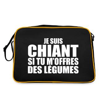 Homme qui adore : Légumes. Design Drôle Humour - Sac Retro - noir/or - Dos