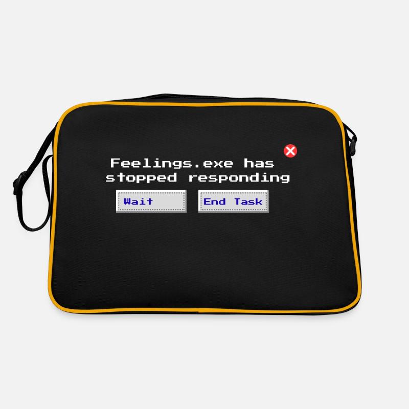 Feelings.exe Has Stopped Responding – Glitched Sad - Retro Bag - black/gold