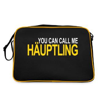call me Häuptling - Retro Tasche - Schwarz/Gold - Hinten