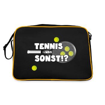 tennis matchball tennisball tennisplatz - Retro Tasche - Schwarz/Gold - Hinten