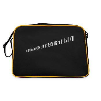 not antisocial anti stupid - Retro Tasche - Schwarz/Gold - Hinten