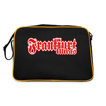 frankfurt Ultras Hooligans Fanblock Fankurve - Retro Tasche - Schwarz/Gold - Hinten