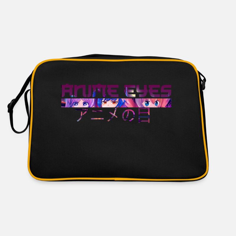 Anime Eyes - Comic - Tokyo - Retro Tasche - Schwarz/Gold