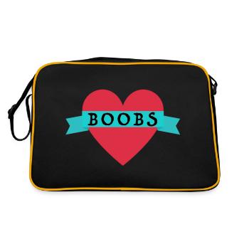 J’adore les seins | Drôles de dictons, coeur - Sac Retro - noir/or - Dos