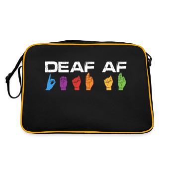 Deaf Af | Deaf Pride - Retro Bag - black/gold - Back