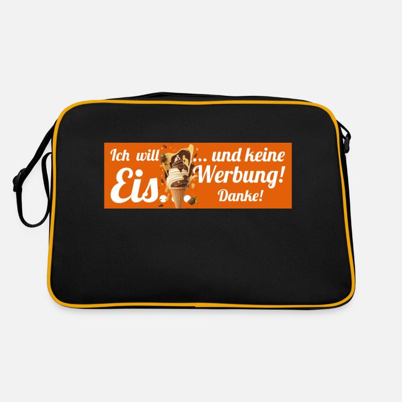 Ich will Eis und keine Werbung! Keine Werbung! Retro Tasche