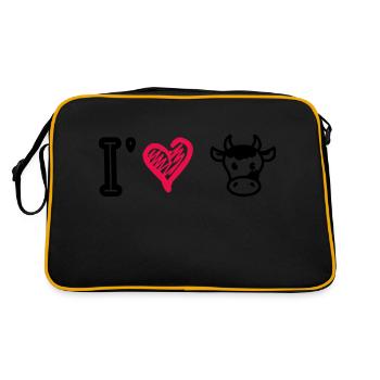 I love cows - Retro Bag - black/gold - Back