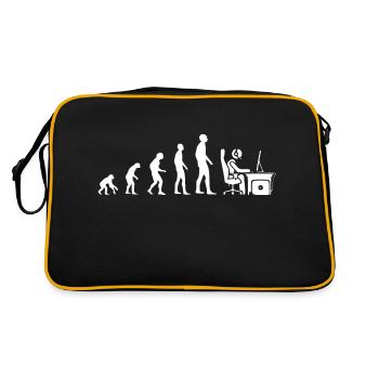 Evolution gamer gift humor geek computer - Retro Bag - black/gold - Back
