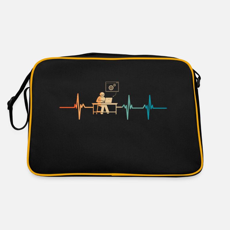 Heartbeat-Programmierer - Retro Tasche - Schwarz/Gold