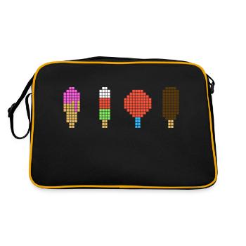 Pixel Eis - Retro Eiscreme - Sac Retro - noir/or - Dos