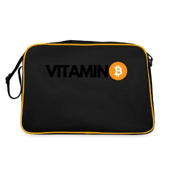 Krypto VITAMIN B Bitcoin BTC - Retro Tasche - Schwarz/Gold - Hinten