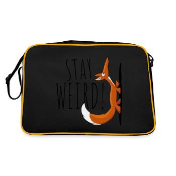 Restez bizarre! Bizarre étrange renard confiant - Sac Retro - noir/or - Dos