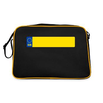 plaque d'immatriculation GB - Sac Retro - noir/or - Dos