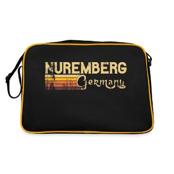 Retro Design Nuremberg Germany Shirt Vintage 70s - Sac Retro - noir/or - Dos