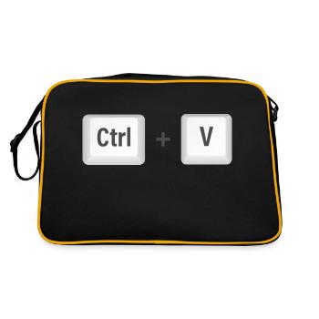 Ctrl v tshirt son and father - Retro Bag - black/gold - Back