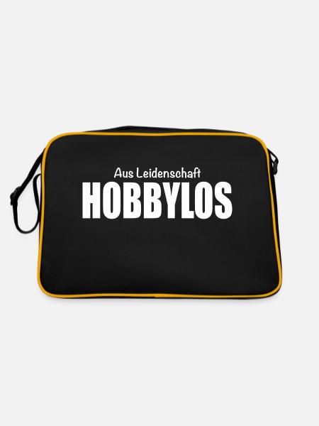 Aus Leidenschaft Hobbylos - Retro Tasche - Schwarz/Gold - Hinten