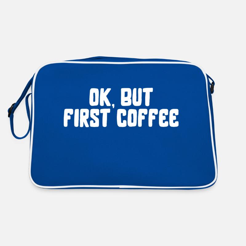 ok first coffee coffee saying font breakfast Retro Bag