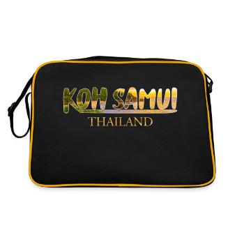 Koh Samui -Inselparadies - Urlaub - Tauchen - Retro Tasche - Schwarz/Gold - Hinten